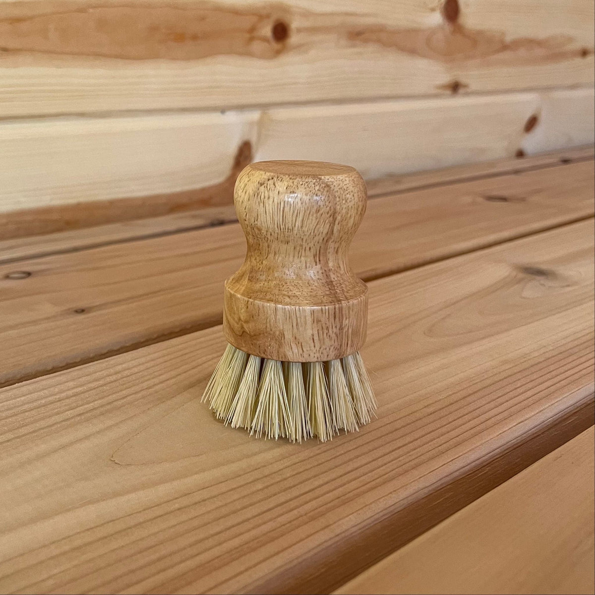 Sauna Bench Scrub Brush with natural bamboo and sisal